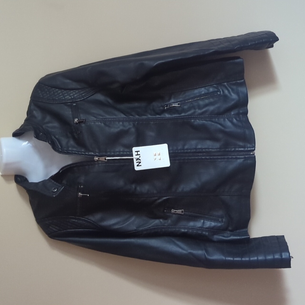 Black PU Leather Moto Jacket